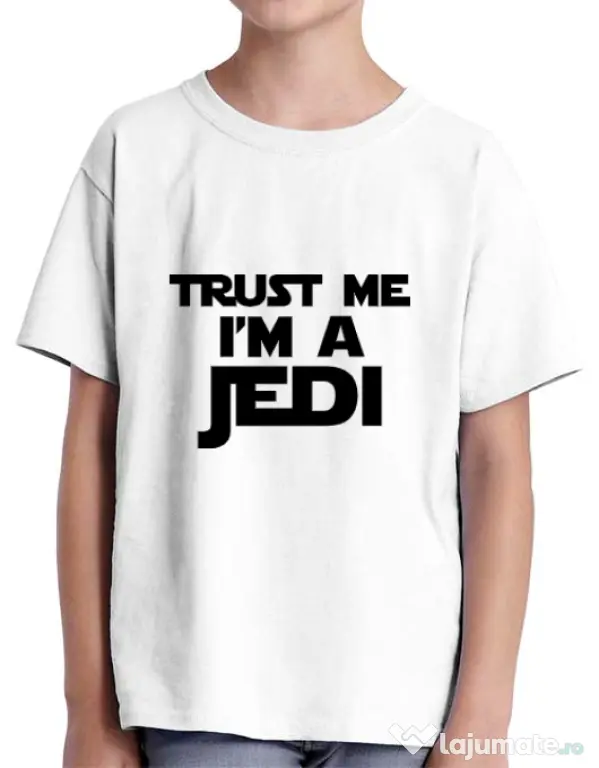Tricou ADLER copil I am a jedi Alb