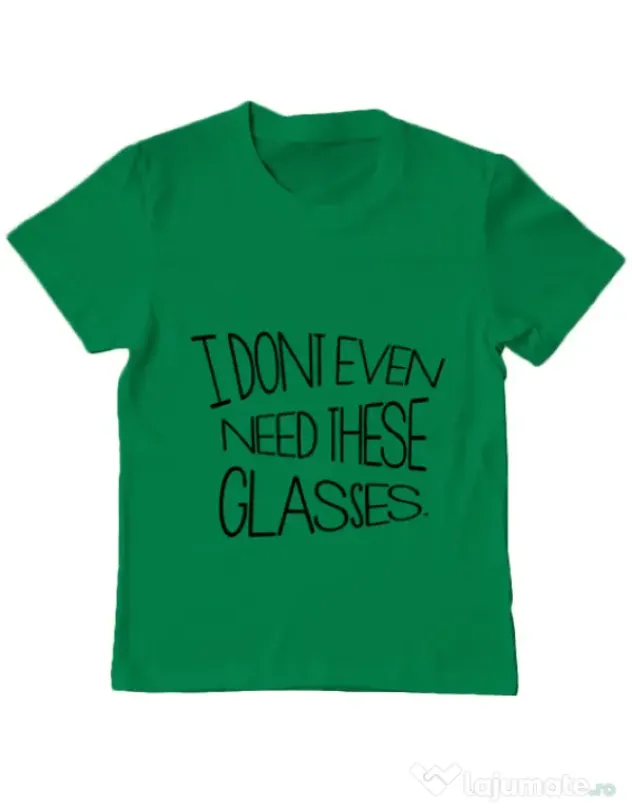 Tricou ADLER copil I dont need glasses Verde mediu