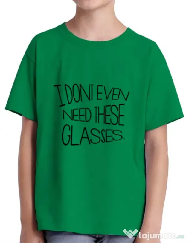Tricou ADLER copil I dont need glasses Verde mediu
