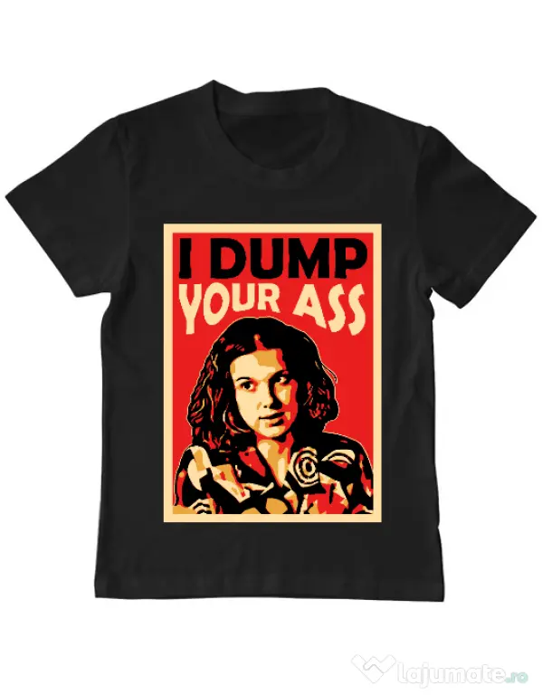 Tricou ADLER copil I dump your ass Negru
