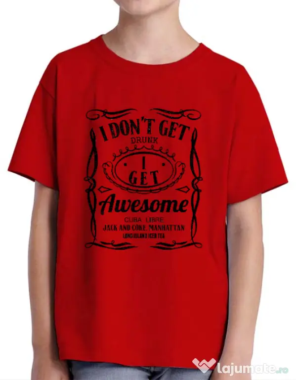 Tricou ADLER copil I get awesome Rosu