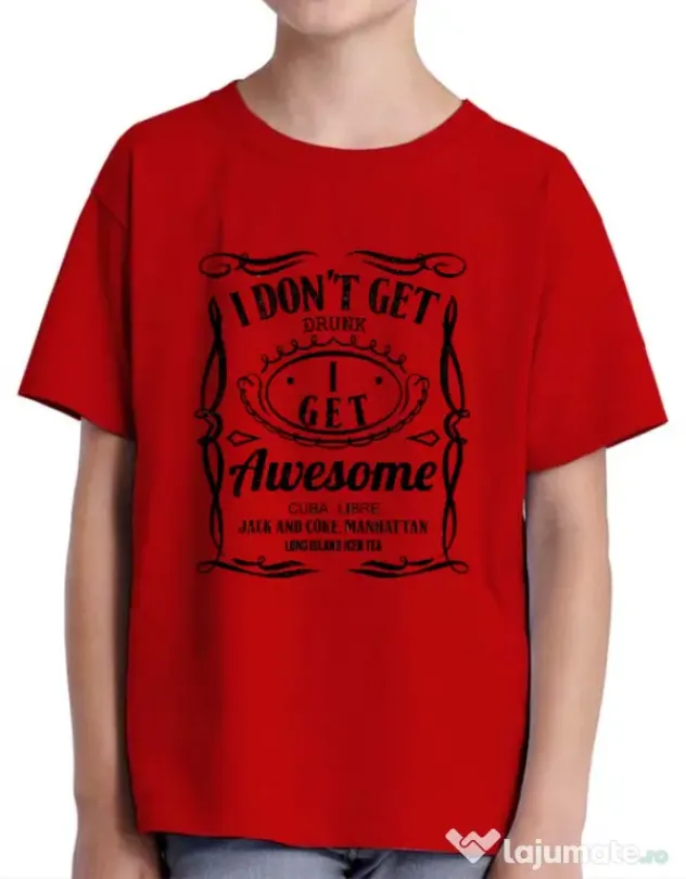 Tricou ADLER copil I get awesome Rosu