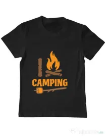 Tricou ADLER copil I love Camping Negru