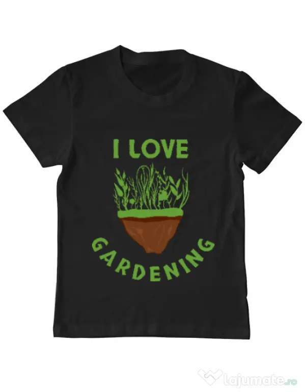 Tricou ADLER copil I love gardening Negru