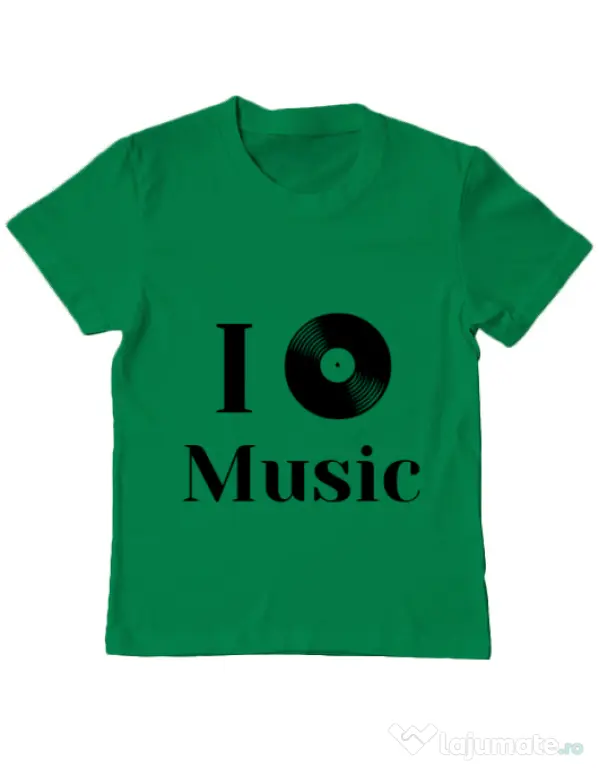 Tricou ADLER copil I love music Verde mediu