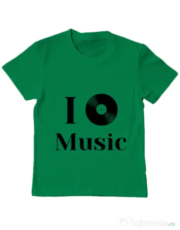 Tricou ADLER copil I love music Verde mediu