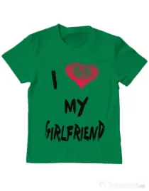 Tricou ADLER copil I love my girlfriend Verde mediu
