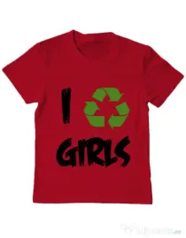 Tricou ADLER copil I recycle girls Rosu