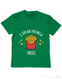 Tricou ADLER copil I speak french Verde mediu