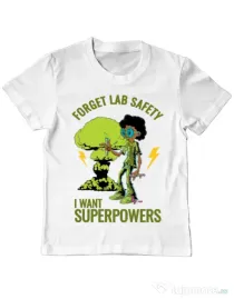 Tricou ADLER copil I want superpowers Alb