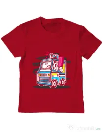 Tricou ADLER copil Ice Cream Truck Rosu