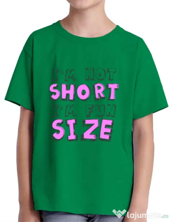 Tricou ADLER copil I'm not short Verde mediu