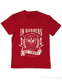 Tricou ADLER copil In Barbers We Trust Rosu