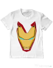 Tricou ADLER copil Iron man mask Alb