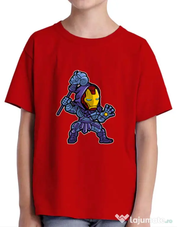 Tricou ADLER copil Iron Skeletor Rosu