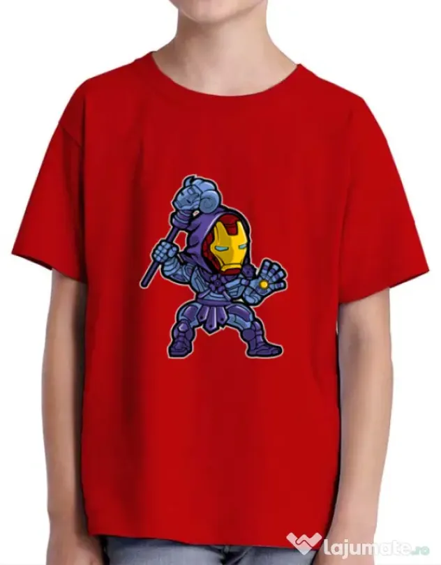 Tricou ADLER copil Iron Skeletor Rosu