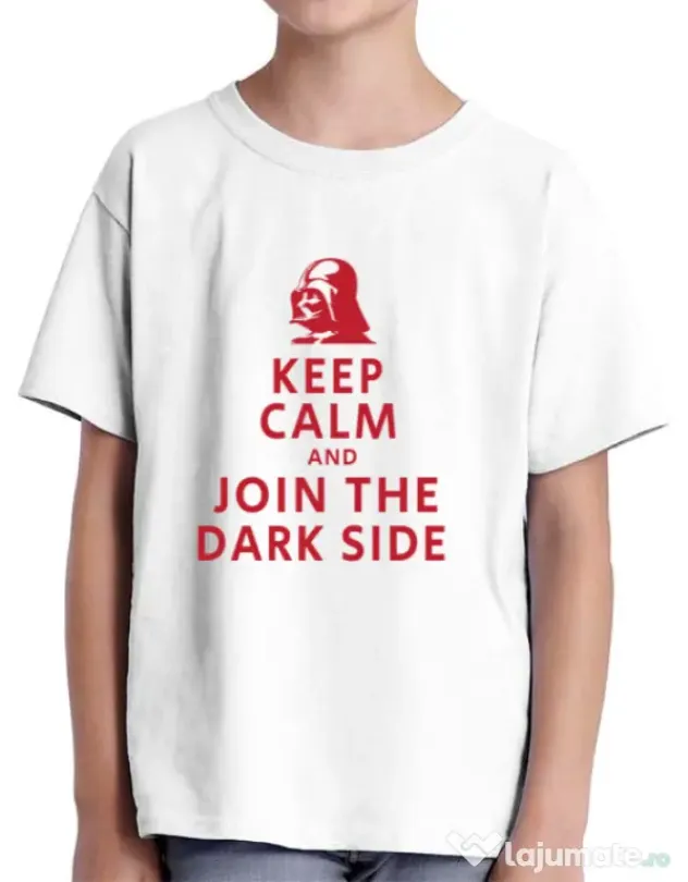 Tricou ADLER copil Join the darkside Alb