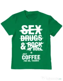 Tricou ADLER copil Just coffee for me Verde mediu