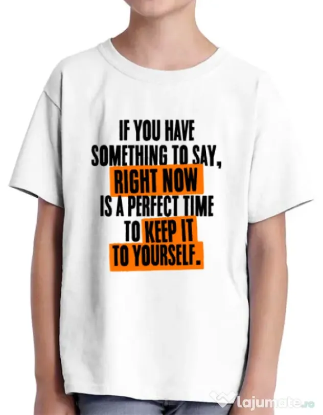 Tricou ADLER copil Keep it to yourself Alb