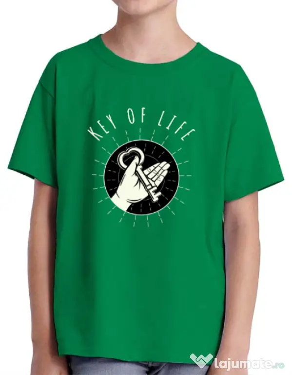Tricou ADLER copil Key Of Life Verde mediu