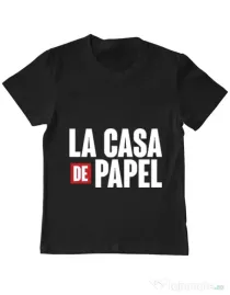 Tricou ADLER copil La casa de papel Negru