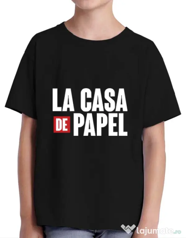 Tricou ADLER copil La casa de papel Negru