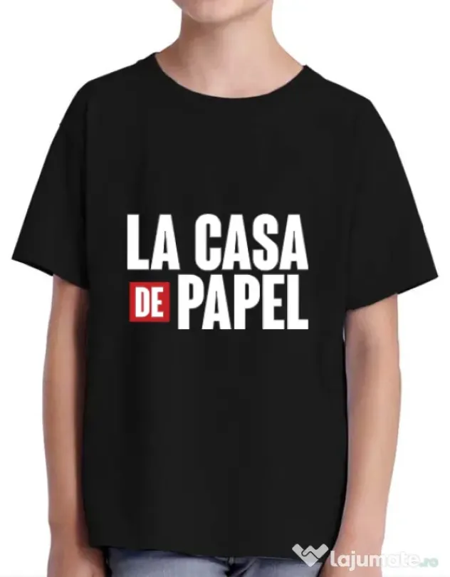 Tricou ADLER copil La casa de papel Negru