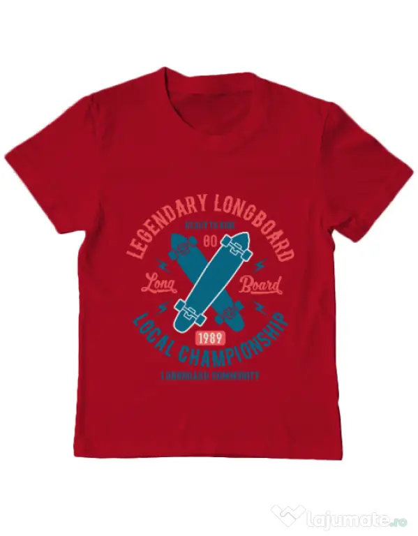 Tricou ADLER copil Legendary Longboard Rosu