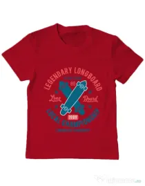 Tricou ADLER copil Legendary Longboard Rosu