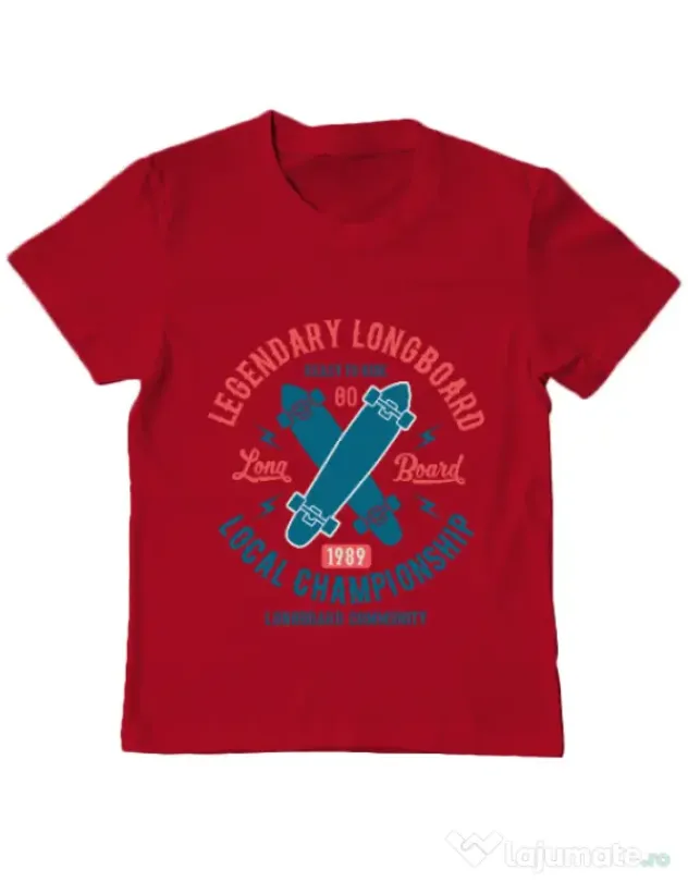 Tricou ADLER copil Legendary Longboard Rosu