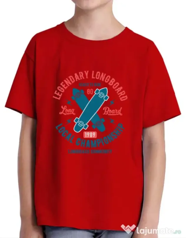 Tricou ADLER copil Legendary Longboard Rosu