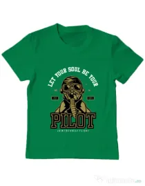 Tricou ADLER copil Let Your Soul Be Your Pilot Verde mediu