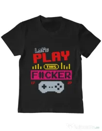Tricou ADLER copil Lets play this Negru
