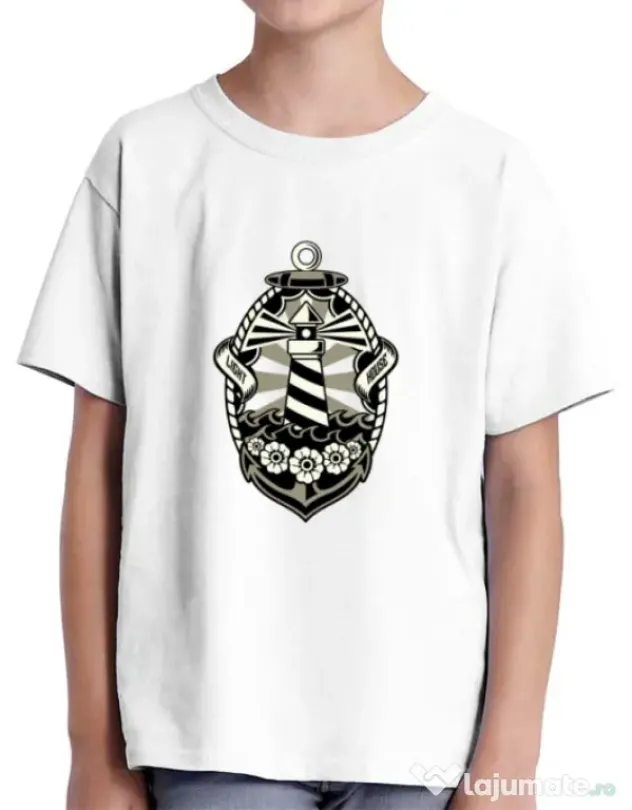 Tricou ADLER copil Lighthouse Alb