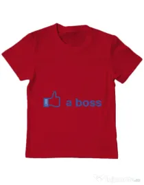 Tricou ADLER copil Like a boss Facebook Rosu