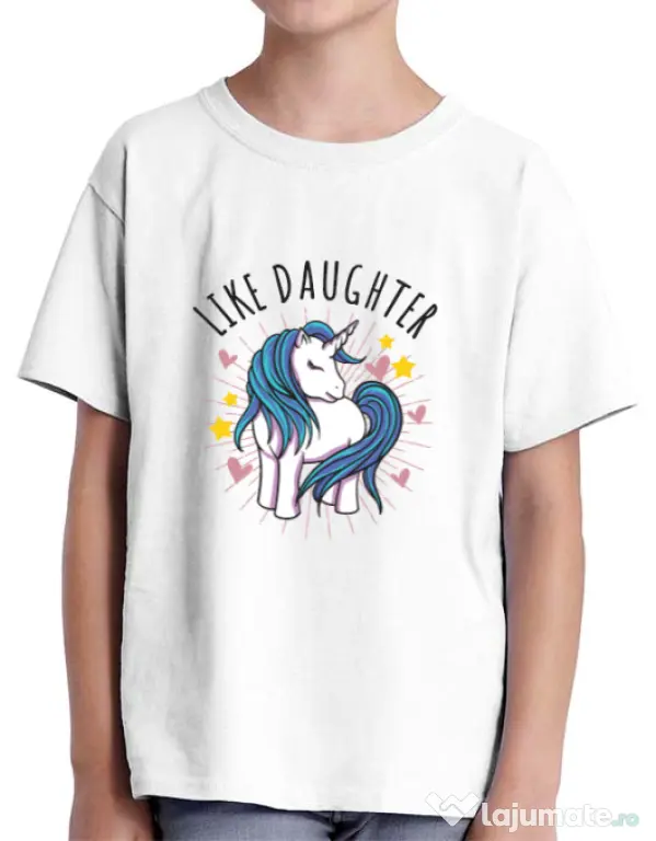 Tricou ADLER copil Like daughter Alb