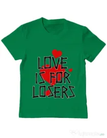 Tricou ADLER copil Love is for losers Verde mediu