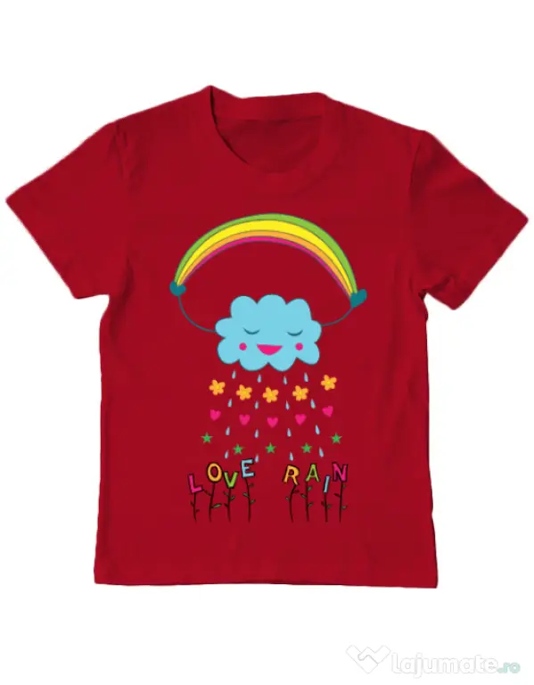 Tricou ADLER copil Love rain Rosu
