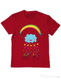 Tricou ADLER copil Love rain Rosu