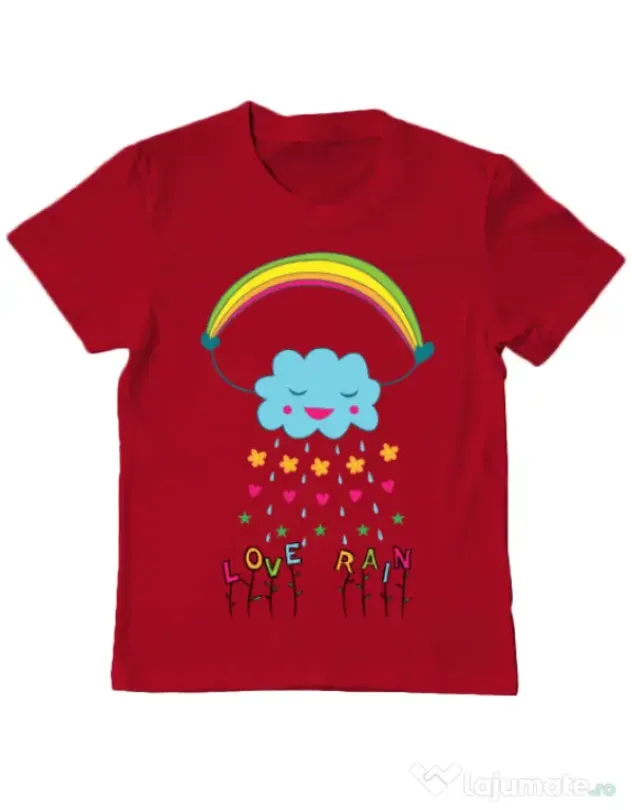 Tricou ADLER copil Love rain Rosu