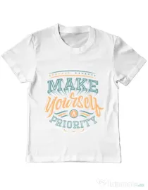 Tricou ADLER copil Make yourself a priority Alb
