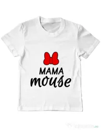Tricou ADLER copil Mama mouse Alb