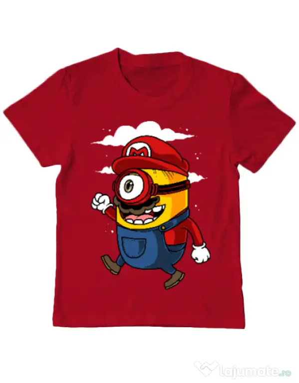 Tricou ADLER copil Mario minion Rosu
