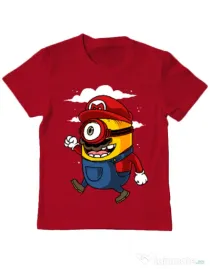Tricou ADLER copil Mario minion Rosu
