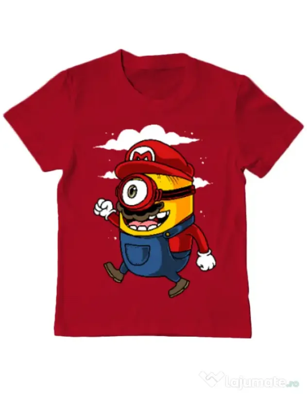 Tricou ADLER copil Mario minion Rosu
