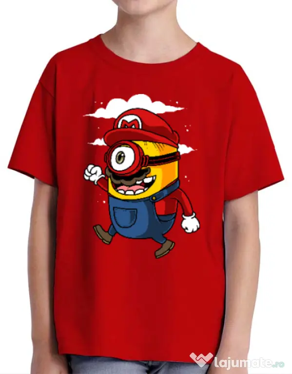 Tricou ADLER copil Mario minion Rosu