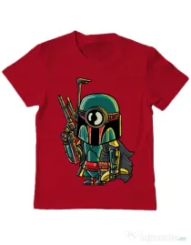 Tricou ADLER copil Minion Boba Fett Rosu