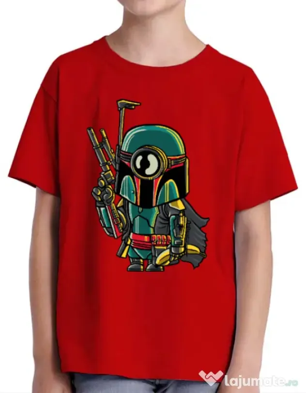 Tricou ADLER copil Minion Boba Fett Rosu