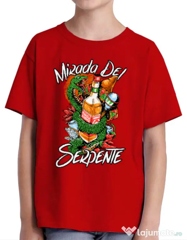 Tricou ADLER copil Mirada Del Serpiente Rosu