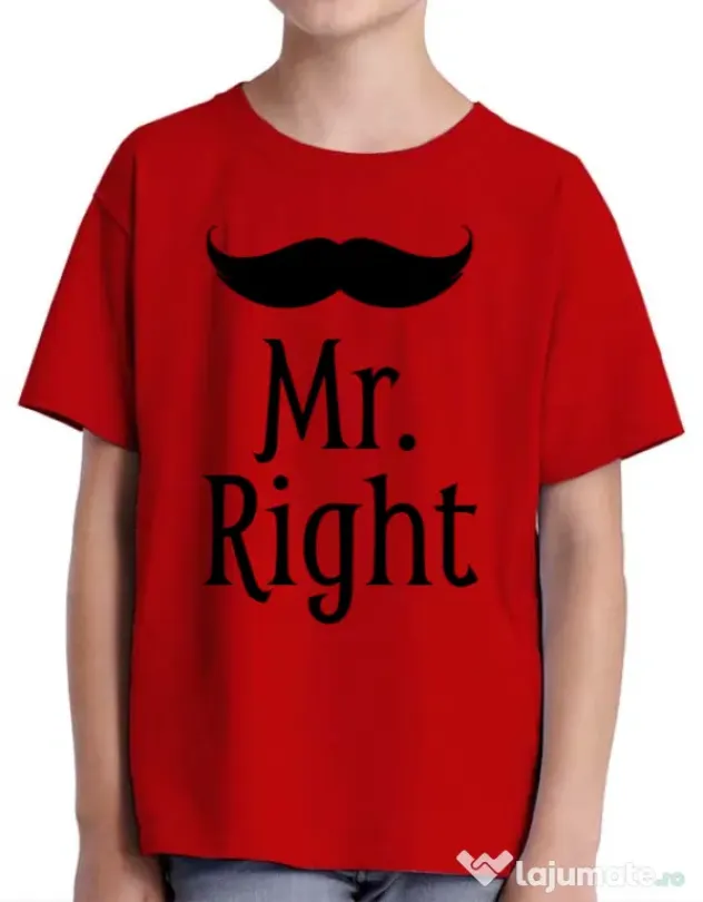 Tricou ADLER copil Mr. right Rosu